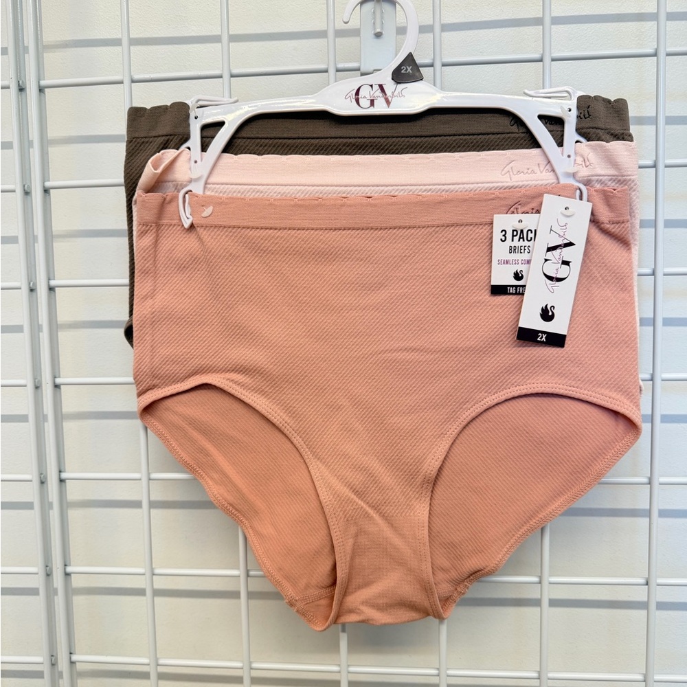 Gloria Vanderbilt Women's Panties 3-Pack - Pink, Brown, Cream